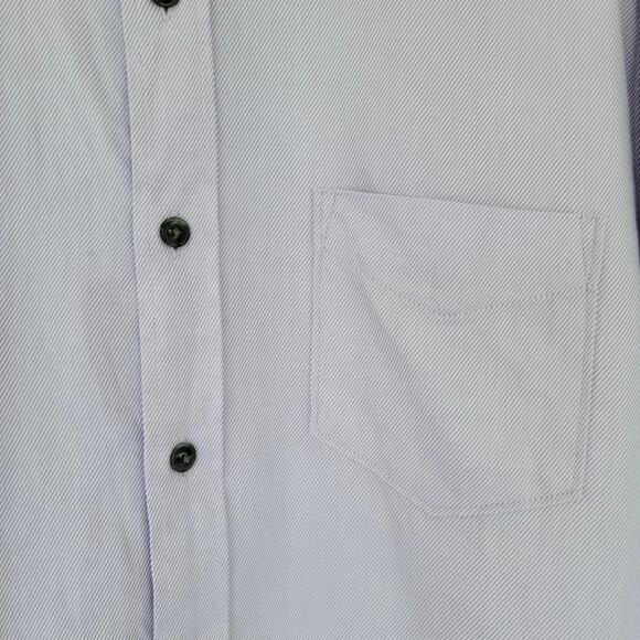 Tasso Elba Long Sleeve Button Down Shirt Mens Size L 16 16.5 Lilac White Striped - Picture 3 of 11